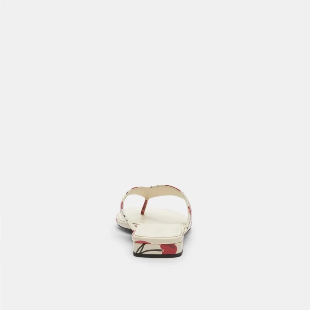 Stylish Cream and Red Women's Sandals with Cherry 🍒 print - Picture 4 of 4